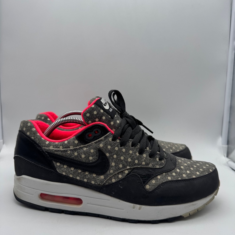 Nike Air Max 1 Premium Polka Dot Black Crimson 705282-002 Mens 10.5 Sneaker